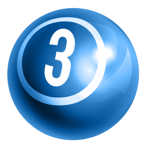 A number 3 blue ball